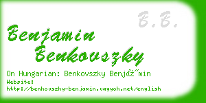 benjamin benkovszky business card